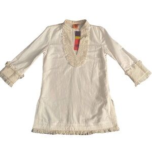 NWT Tory Burch Lester Linen Cream Tunic Women’s Size 8